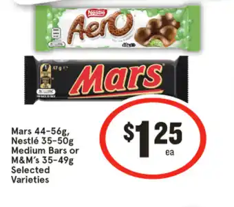 IGA Mars 44-56g, Nestlé 35-50g Medium Bars or M&M's 35-49g offer