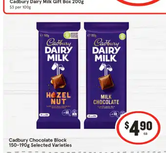 IGA Cadbury Chocolate Block offer