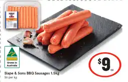 IGA Slape & Sons BBQ Sausages offer