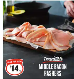 IGA Middle Bacon Rashers offer