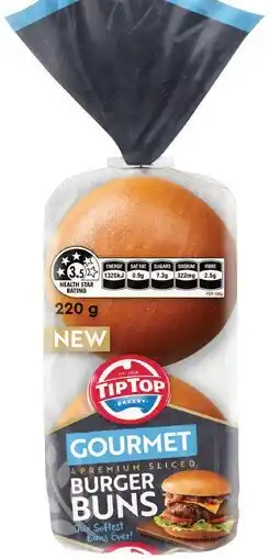 IGA Tip Top Gourmet Burger Buns 4 Pack Selected Varieties offer