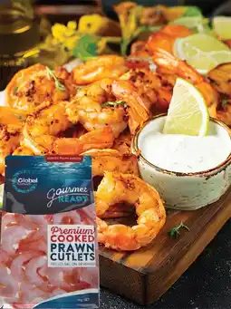 IGA Global Seafoods Cooked & Peeled Tail On Prawns 1kg offer