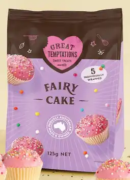 IGA NEW Great Temptations Muffins or Mini Fairy Cupcakes 5 Pack Selected Varieties offer