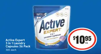 IGA Active Expert 3 in 1 Laundry Capsules 36 Pack offer