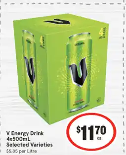 IGA V Energy Drink 4x500mL offer