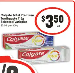 IGA Colgate Total Premium Toothpaste offer