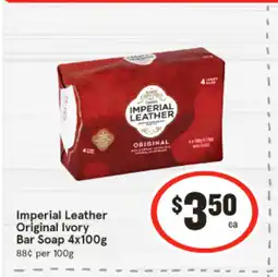 IGA Imperial Leather Original Ivory Bar Soap 4x100g offer