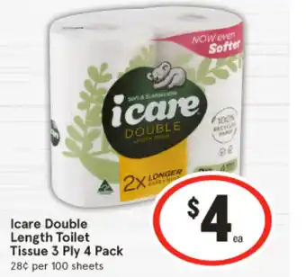 IGA Icare Double Length Toilet Tissue 3 Ply offer