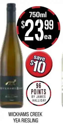 Farmer Jack's Wickhams Creek Yea Riesling offer