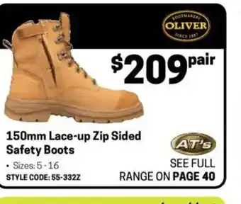 Blackwoods 150mm Lace-up Zip Sided Safety Boots offer