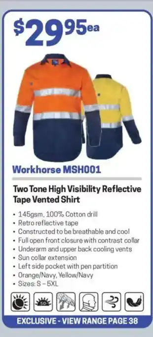 Blackwoods Two Tone High Visibility Reflective Tape Vented Shirt offer