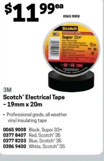 Blackwoods Scotch Electrical Tape - 19mm x 20m offer