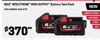 Blackwoods M18 REDLITHIUM HIGH OUTPUT Battery Twin Pack offer