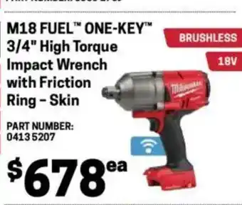 Blackwoods M18 FUEL ONE-KEY 3/4" High Torque Impact Wrench with Friction Ring-Skin offer