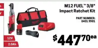 Blackwoods M12 FUEL 3/8" Impact Ratchet Kit offer