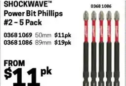 Blackwoods Shockwave Power Bit Phillips #2 - 5 Pack offer