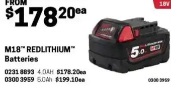 Blackwoods M18 REDLITHIUM Batteries offer