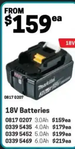 Blackwoods 18V Batteries offer