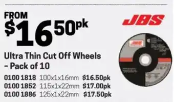 Blackwoods Ultra Thin Cut Off Wheel - Pack of 10 s offer