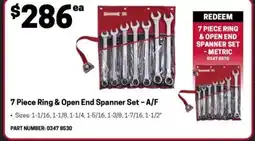 Blackwoods 7 Piece Ring & Open End Spanner Set - A/F offer