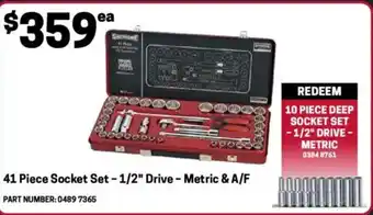 Blackwoods 41 Piece Socket Set - 1/2" Drive - Metric & A/F offer