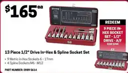 Blackwoods 13 Piece 1/2" Drive In-Hex & Spline Socket Set offer