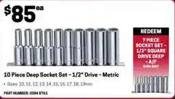 Blackwoods 10 Piece Deep Socket Set - 1/2" Drive - Metric offer