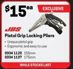 Blackwoods Pistol Grip Locking Pliers offer