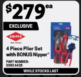 Blackwoods 4 Piece Plier Set with BONUS Nipper offer