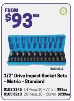 Blackwoods 1/2" Drive Impact Socket Sets -Metric-Standard offer