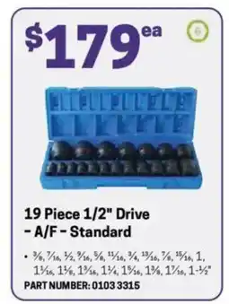 Blackwoods 19 Piece 1/2" Drive - A/F - Standard offer