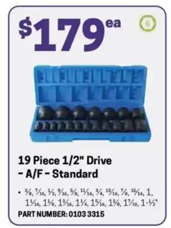 Blackwoods 19 Piece 1/2" Drive - A/F - Standard offer