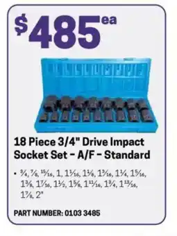 Blackwoods 18 Piece 3/4" Drive Impact Socket Set - A/F - Standard offer