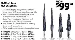 Blackwoods OnSite+ Deep Cut Step Drills 12mm offer