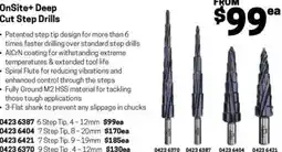 Blackwoods OnSite+ Deep Cut Step Drills 20mm offer