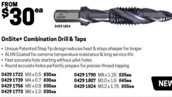 Blackwoods OnSite+ Combination Drill & Taps M6x1.0 offer