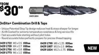 Blackwoods OnSite+ Combination Drill & Taps M10x1.5 offer