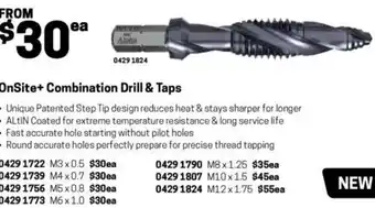 Blackwoods OnSite+ Combination Drill & Taps M12x1.75 offer