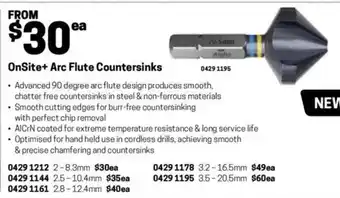 Blackwoods OnSite+ Arc Flute Countersinks 16.5mm offer