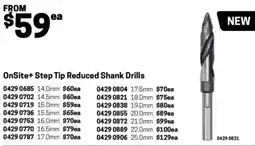 Blackwoods OnSite+ Step Tip Reduced Shank Drills 14.0mm offer