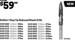 Blackwoods OnSite+ Step Tip Reduced Shank Drills 16.5mm offer