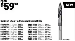 Blackwoods OnSite+ Step Tip Reduced Shank Drills 18.0mm offer