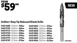 Blackwoods OnSite+ Step Tip Reduced Shank Drills 22.0mm offer