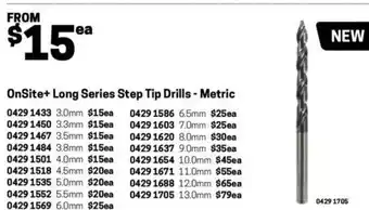 Blackwoods OnSite+ Long Series Step Tip Drills - Metric 3.3mm offer