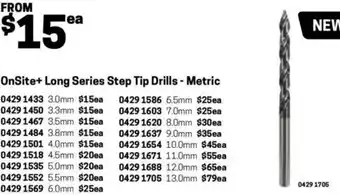 Blackwoods OnSite+ Long Series Step Tip Drills - Metric 3.8mm offer