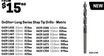 Blackwoods OnSite+ Long Series Step Tip Drills - Metric 4.0mm offer