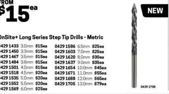 Blackwoods OnSite+ Long Series Step Tip Drills - Metric 6.0mm offer