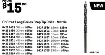 Blackwoods OnSite+ Long Series Step Tip Drills - Metric 12.0mm offer