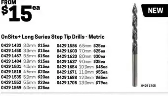 Blackwoods OnSite+ Long Series Step Tip Drills - Metric 13.0mm offer