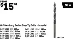 Blackwoods OnSite+ Long Series Step Tip Drills - Imperial 9/64 offer